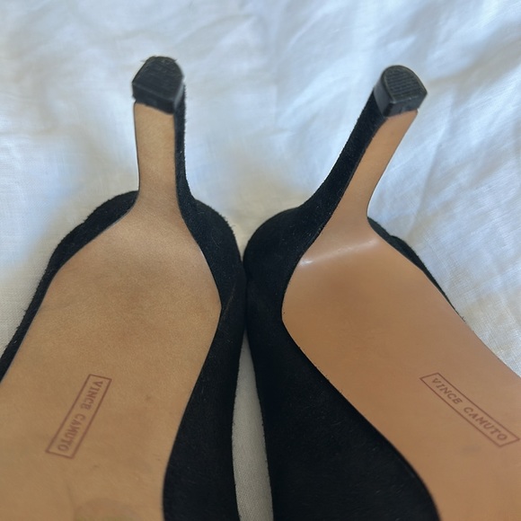 Vince Camuto black suede, kitten heel - Picture 6 of 7
